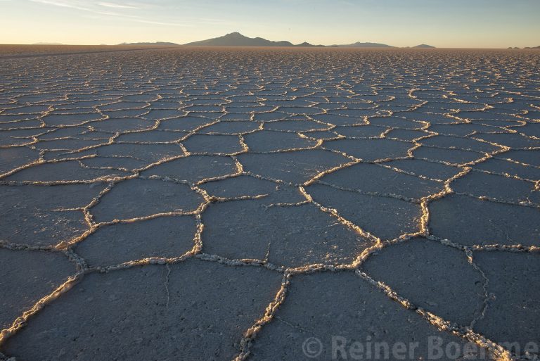 Uyuni salt flat at sunset