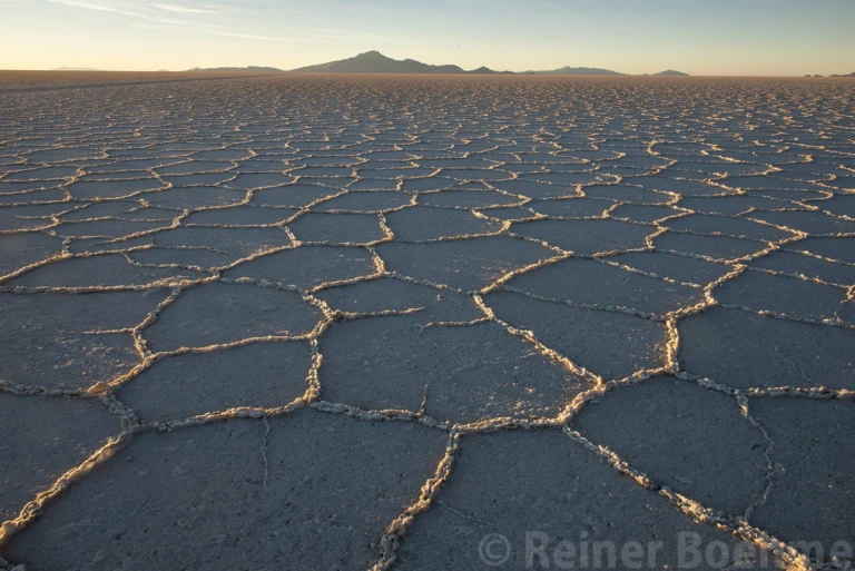 Uyuni salt flat at sunset