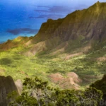 Famous Honopu valley at the Na Pali coast