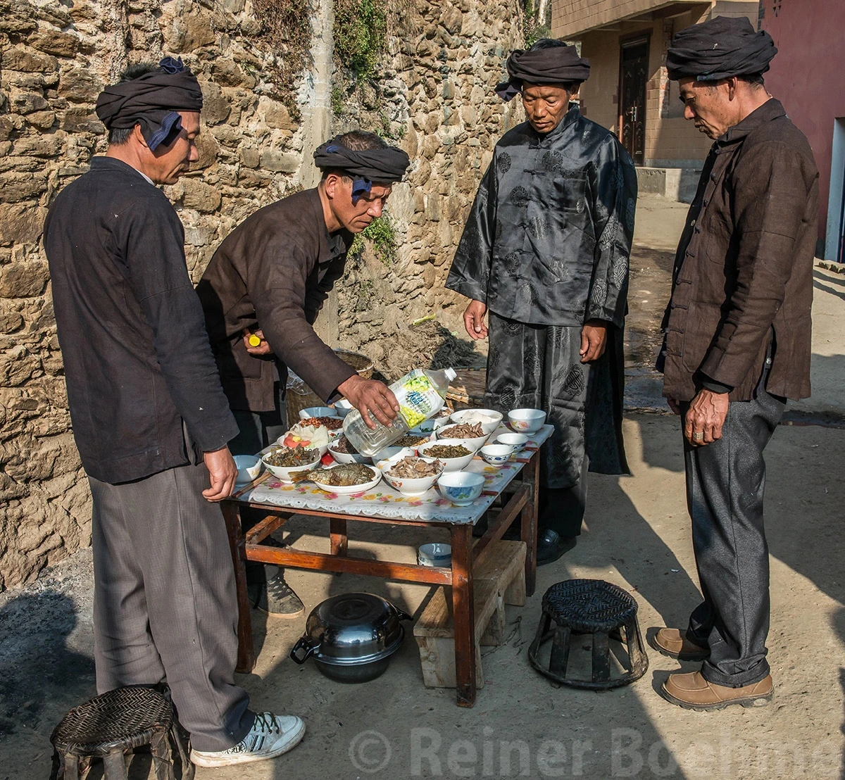 Hani village feast: the chiefs, Yuanyang – photo by Reiner Boehme
