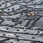 Covered mining excavation debris in Andalusia