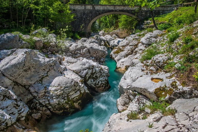 Soca river near the campground