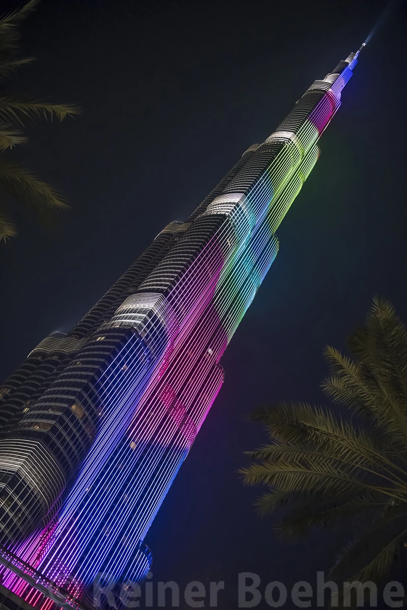 Burj Khalifa at night, United Arab Emirates – photo by Reiner Boehme