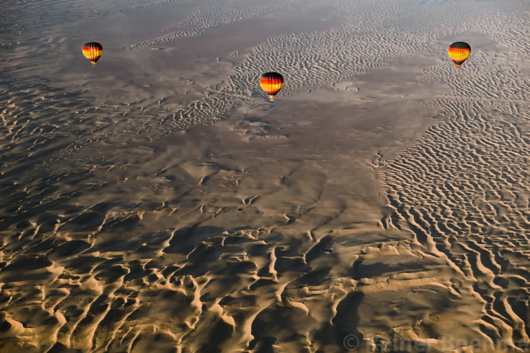 Sunrise over the desert at 1000 m altitude
