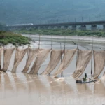 Yangjiaxi village and high speed train