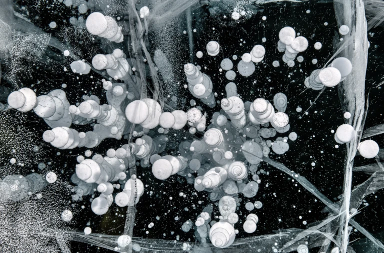 Frozen methane bubbles V