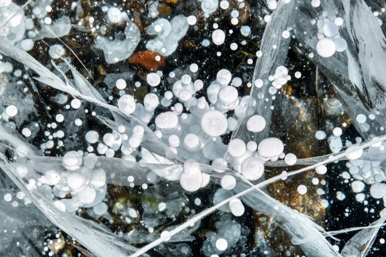 Frozen methane bubbles II