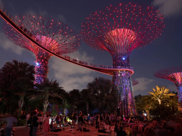 Light show at Marina Bay