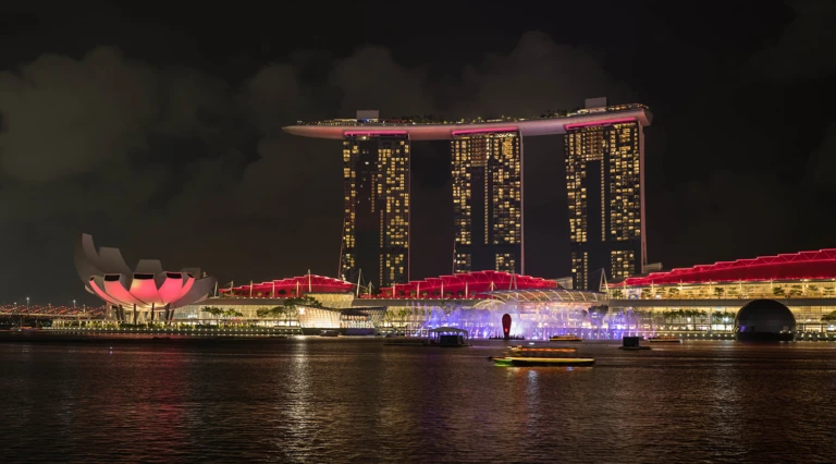 Light show at Marina Bay