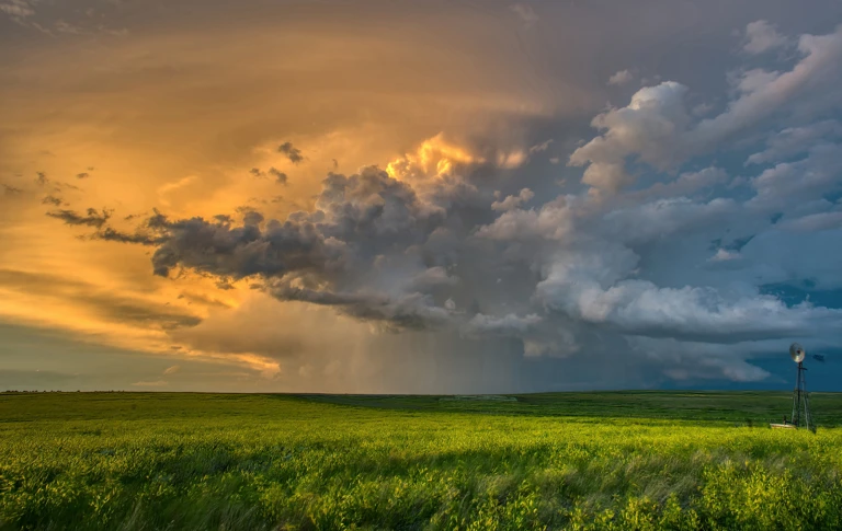 Sunset in tornado alley
