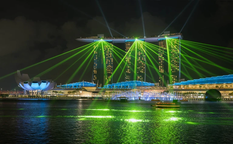 Light show at Marina Bay Sands