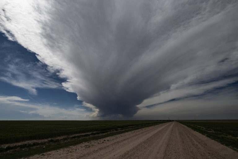 The supercell starts developing