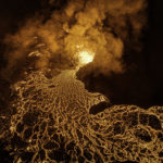 Volcano lava field