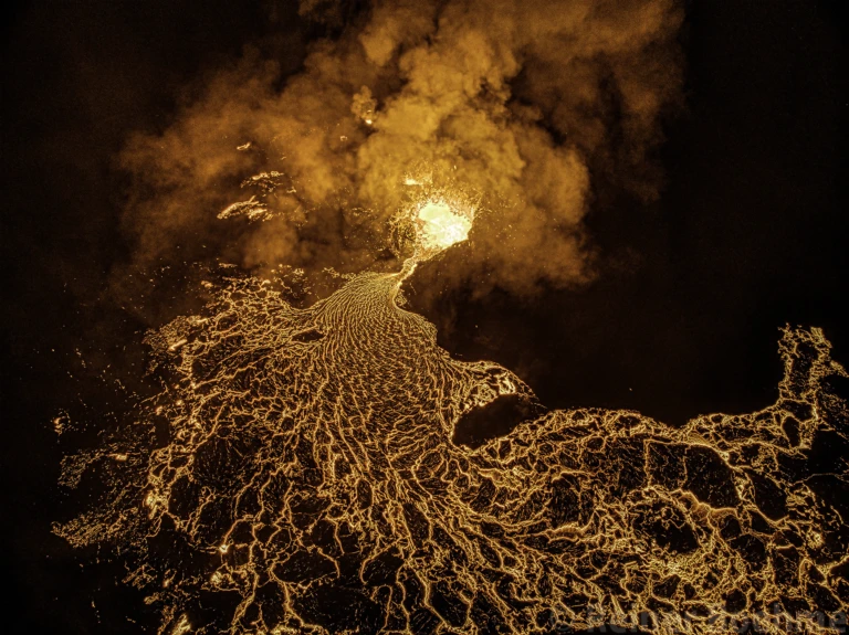 Volcano lava field