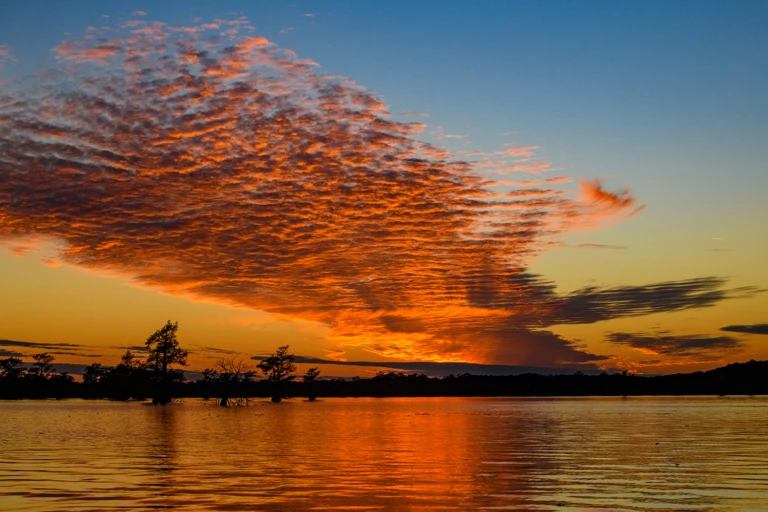 Sunset over the swamps