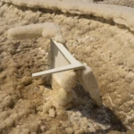 Chair covered by salt over time