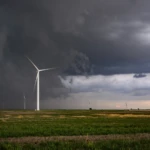 Wind turbine in the storm