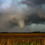 The tornado is reaching for the ground