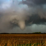 The tornado is reaching for the ground