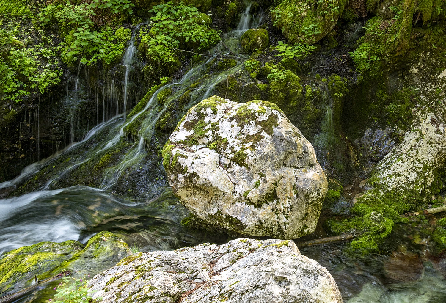 Waterfall in the Soca gorge, Slovenia – photo by Reiner Boehme