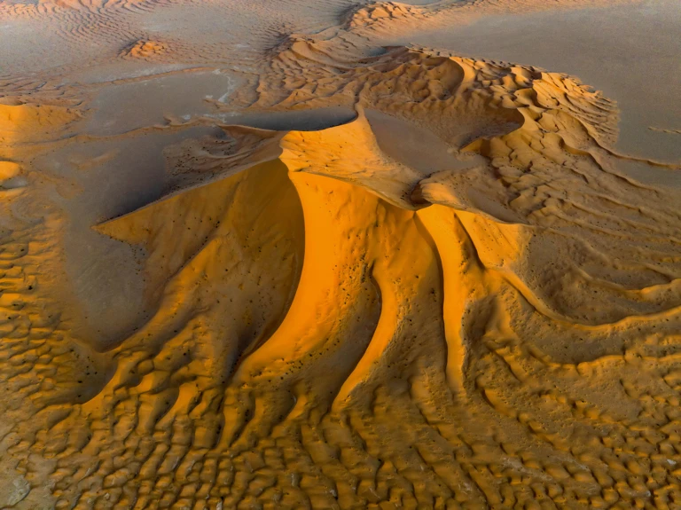 Star dune at sunset