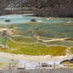 Colorful sinter terraces