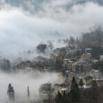Foggy village