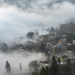 Foggy village