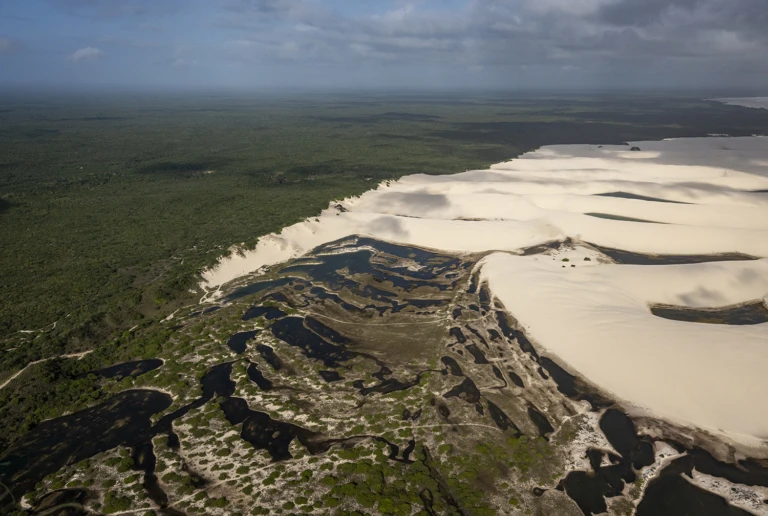 The desert encroaches into the land
