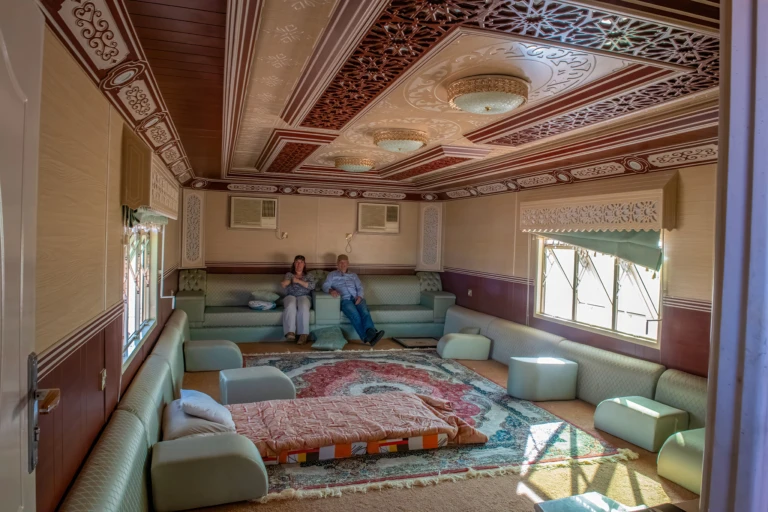 Visiting the luxurious campsite of camel herd owners