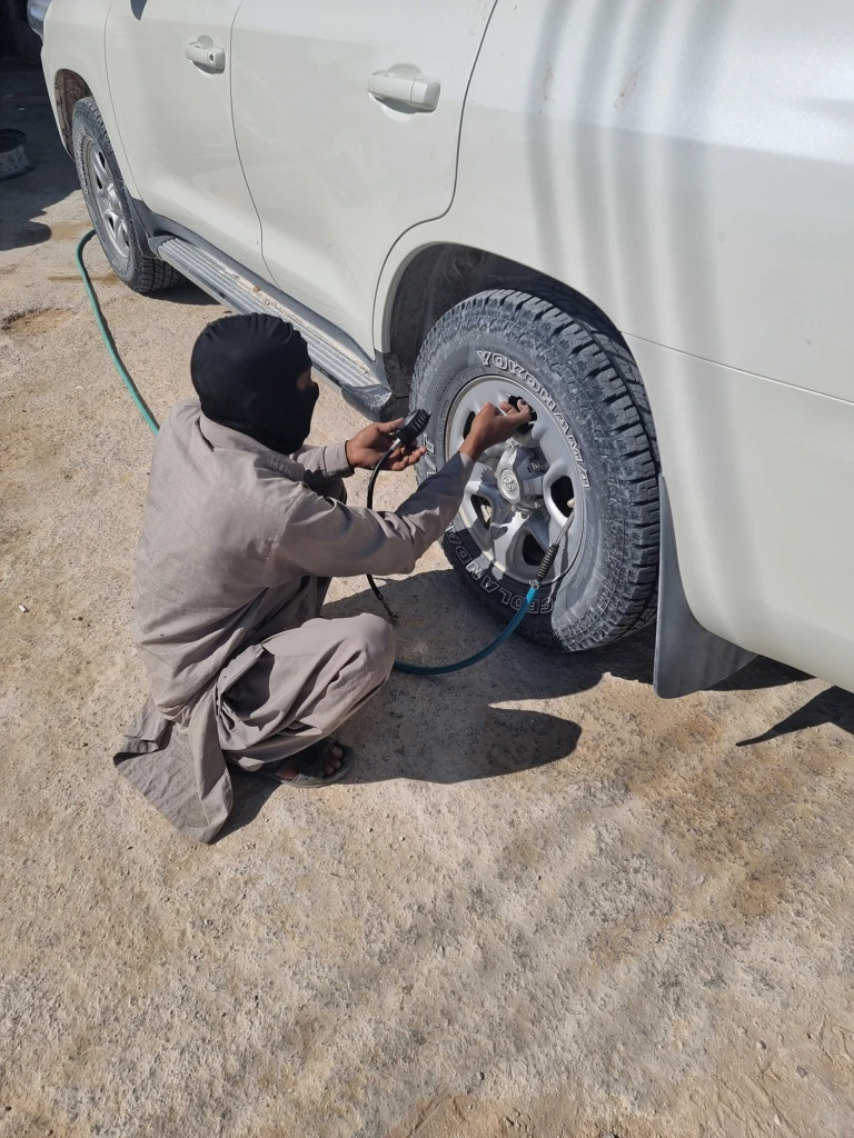Lowering tyre pressure