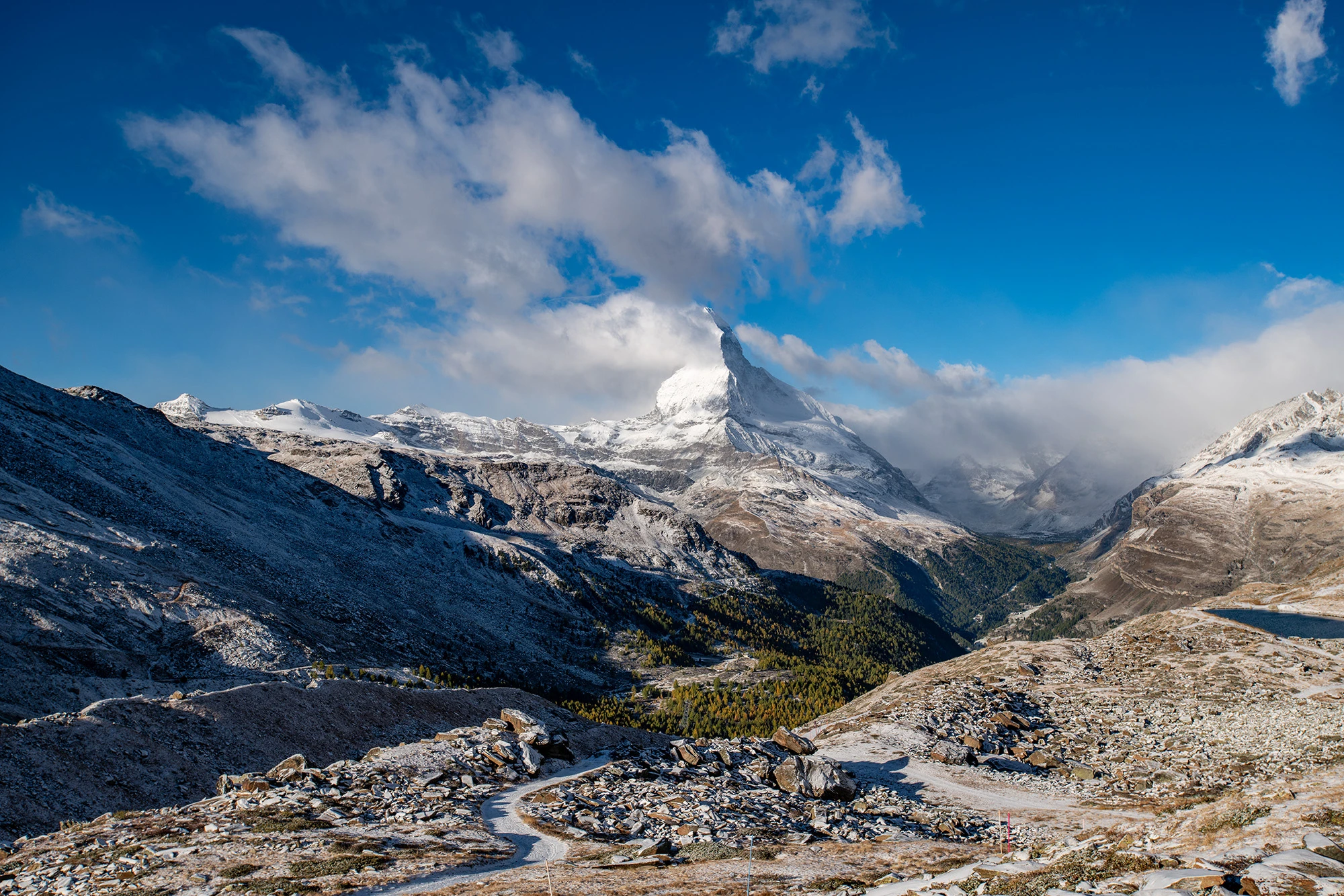 View from our Fluhalp hotel, Switzerland – photo by Reiner Boehme