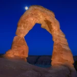 Delicate arch at night
