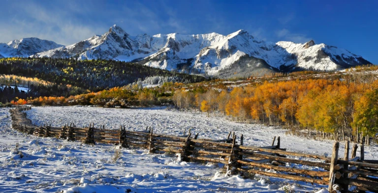 Fence with snow