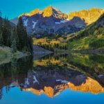 Maroon bells at sunrise
