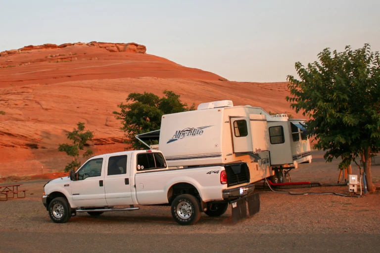 Every site on campgrounds has electricity, water and sewage connections