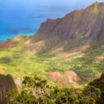 Famous Honopu valley at the Na Pali coast, Kauai