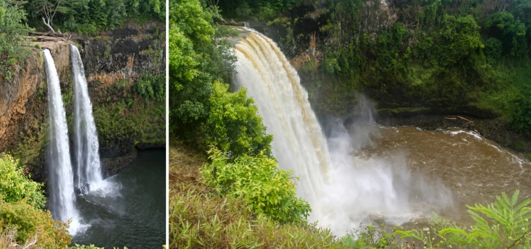 The same waterfall after heavy rain